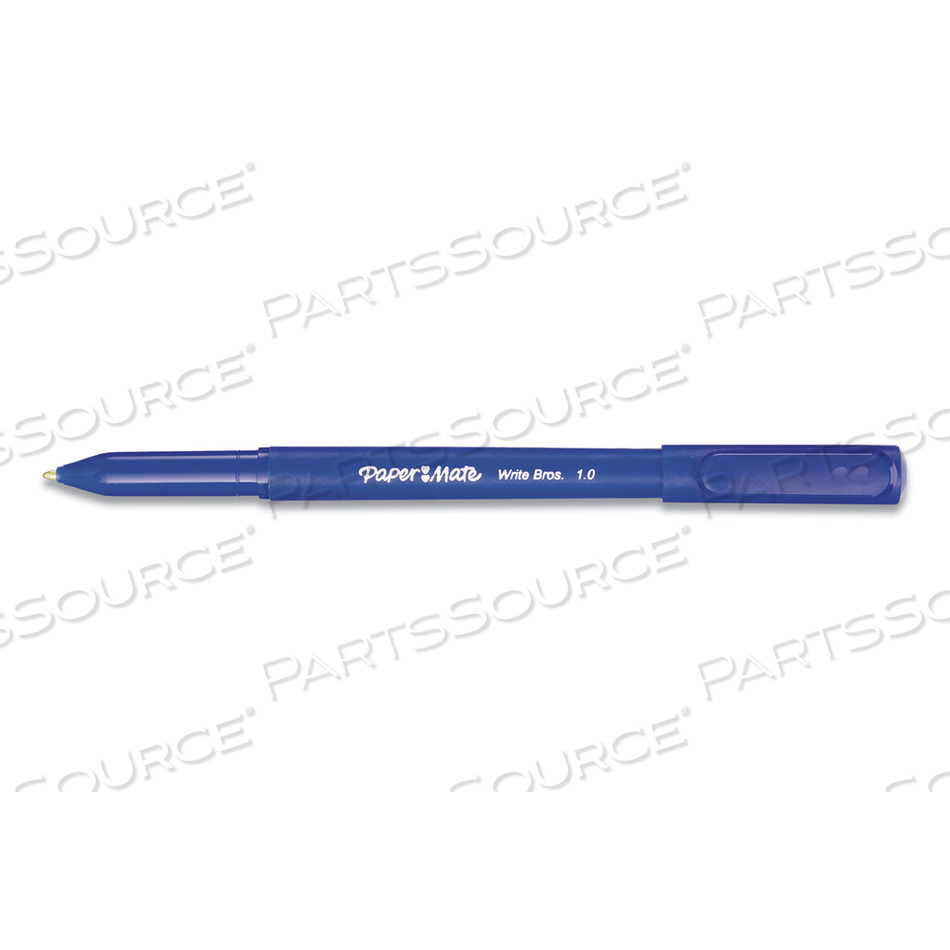 WRITE BROS. BALLPOINT PEN, STICK, MEDIUM 1 MM, BLUE INK, BLUE BARREL by Paper Mate
