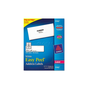EASY PEEL LASER ADDRESS LABELS, 1-1/3 X 4, WHITE, 1400 LABELS by Avery