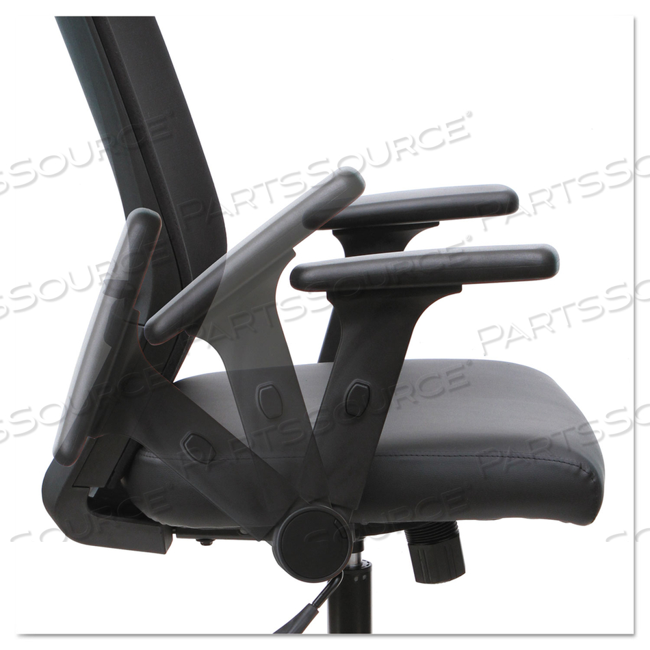 ALERA EB-T SERIES SYNCHRO MID-BACK FLIP-ARM CHAIR, SUPPORTS UP TO 275 LB, 17.71" TO 21.65" SEAT HEIGHT, BLACK 