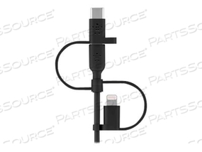 BOOST CHARGE UNIVERSAL, USB CABLE, USB MALE TO MICRO-USB TYPE B, LIGHTNING, USB-C MALE, 3.3 FT by Belkin BOOST CHARGE UNIVERSAL, USB CABLE, USB MALE TO MICRO-USB TYPE B, LIGHTNING, USB-C MALE, 3.3 FT by Belkin