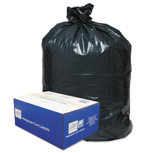 LINEAR LOW-DENSITY CAN LINERS, 45 GAL, 0.63 MIL, 40" X 46", BLACK, 25 BAGS/ROLL, 10 ROLLS/CARTON by Classic