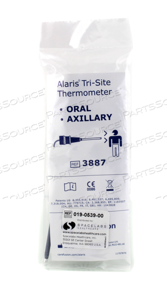 TEMPERATURE PROBE, REPLACEMENT, ORAL/AXILLARY, 12IN LENGTH, FOR VITAL SIGN MONITOR ULTRAVIEW DM3 91330 