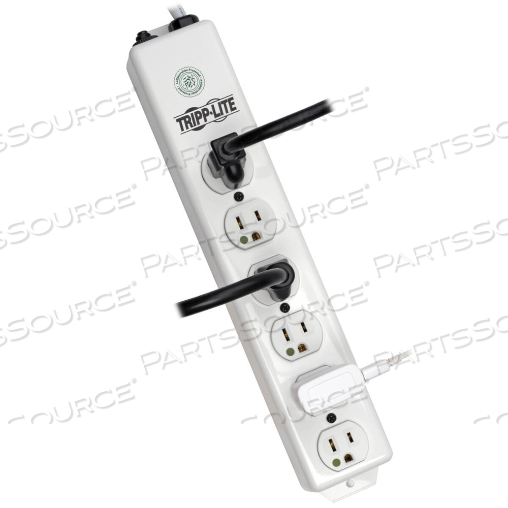 POWER STRIP MEDICAL 120V 5-15R-HG 6 OUTLET 1.5FT CORD METAL by Tripp Lite