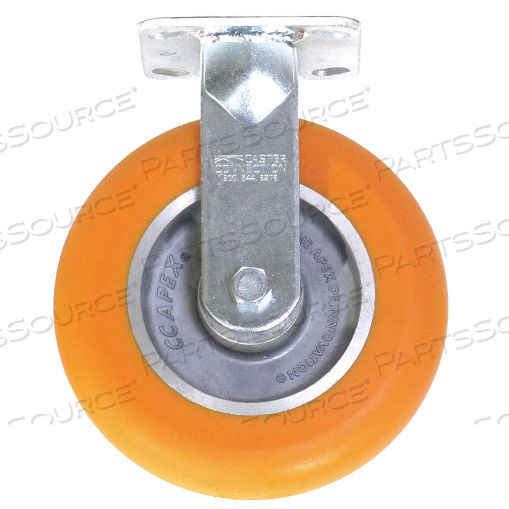 KINGPINLESS PLATE CASTER, 8 IN WHEEL DIA., 1200 LB, 9 1/2 IN MOUNTING HT, FIRM by Approved Vendor