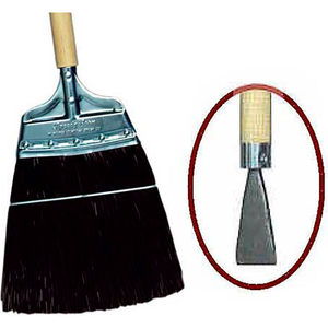 MILWAUKEE DUSTLESS TRACK BROOM, BROWN POLY WITH WOODEN HANDLE WITH STEEL CHISEL by Gordon Brush Mfg. Co., Inc.