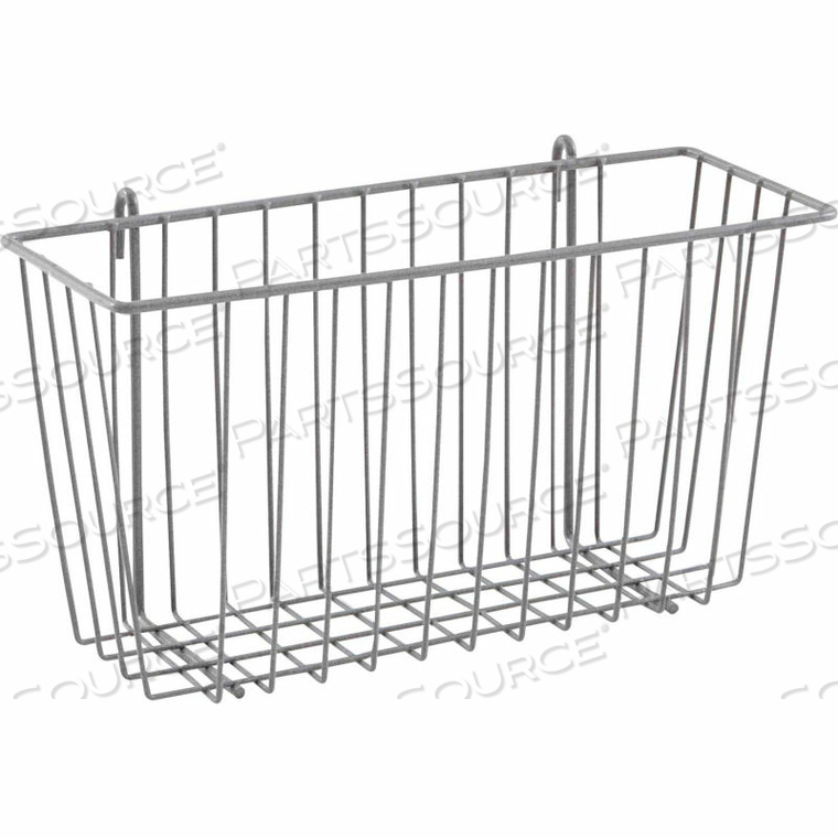 EPOXY COATED STEEL STORAGE BASKET FOR WIRE AND WALL SHELVING 13-3/8"W X 5"D X 7"H GRAY by Intermetro Industries (Emerson)