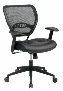 DESK CHAIR LEATHER BLACK 19-23 SEAT HT by Office Star