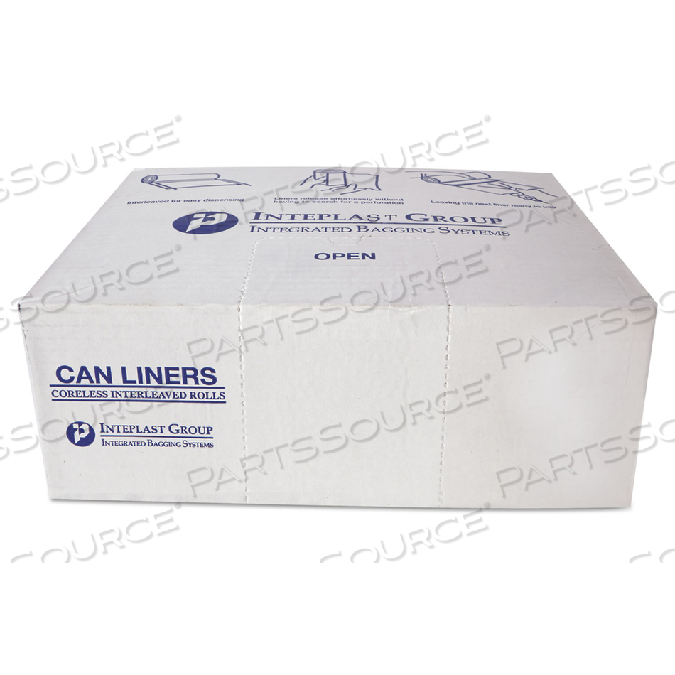 HIGH-DENSITY COMMERCIAL CAN LINERS, 60 GAL, 16 MICRONS, 43" X 48", NATURAL by Inteplast Group HIGH-DENSITY COMMERCIAL CAN LINERS, 60 GAL, 16 MICRONS, 43" X 48", NATURAL by Inteplast Group