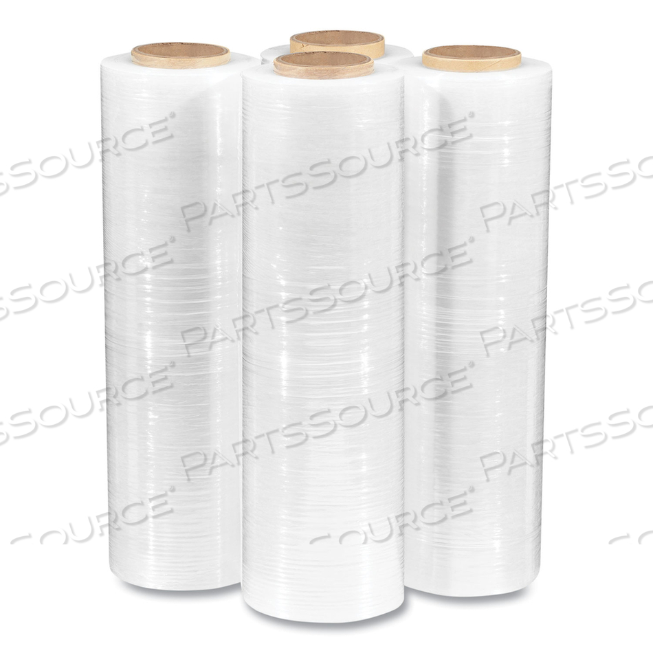 EXTENDED CORE BLOWN STRETCH WRAP, 18" X 1,500 FT, 79-GAUGE, CLEAR, 4/CARTON 