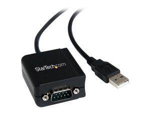 1 PORT FTDI USB TO SERIAL RS232 ADAPTER CABLE WITH COM RETENTION - SERIAL ADAPTER - USB - RS-232 - BLACK by StarTech.com Ltd.