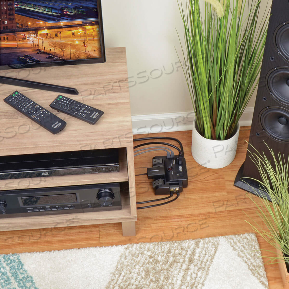 SURGE PROTECTOR 120V 6 OUTLET ROTATING RJ11 COAX 6FT CORD by Tripp Lite