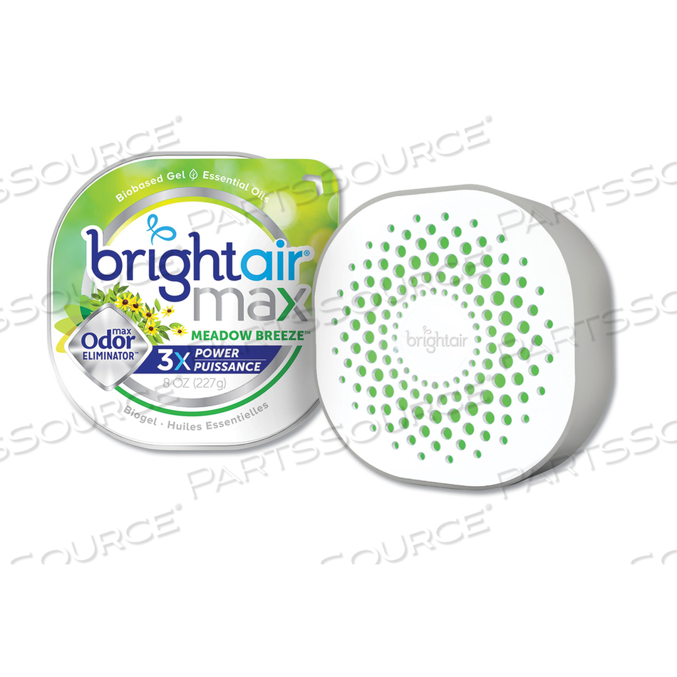 MAX ODOR ELIMINATOR AIR FRESHENER, MEADOW BREEZE, 8 OZ JAR by Bright Air MAX ODOR ELIMINATOR AIR FRESHENER, MEADOW BREEZE, 8 OZ JAR by Bright Air