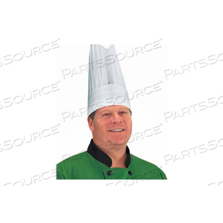 CREWWARE CHR12-V - DISPOSABLE CHEF'S HAT, FLAIR STYLE, 12" TALL, WHITE 