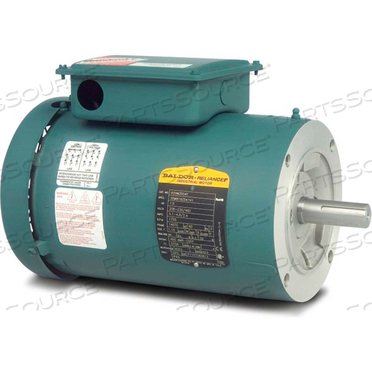 MOTOR, 1HP, 1725RPM, 1PH, 60HZ, 56C, 3524L, TEFC, F3, N by BALDOR