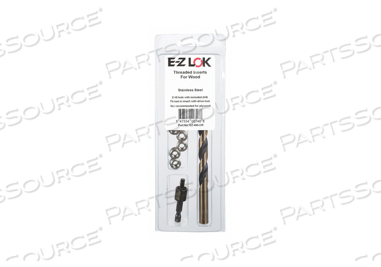 E-Z KNIFE THREADED INSERT INSTALLATION KIT FOR HARD WOOD - STAINLESS - 8-32 by E-Z Lok