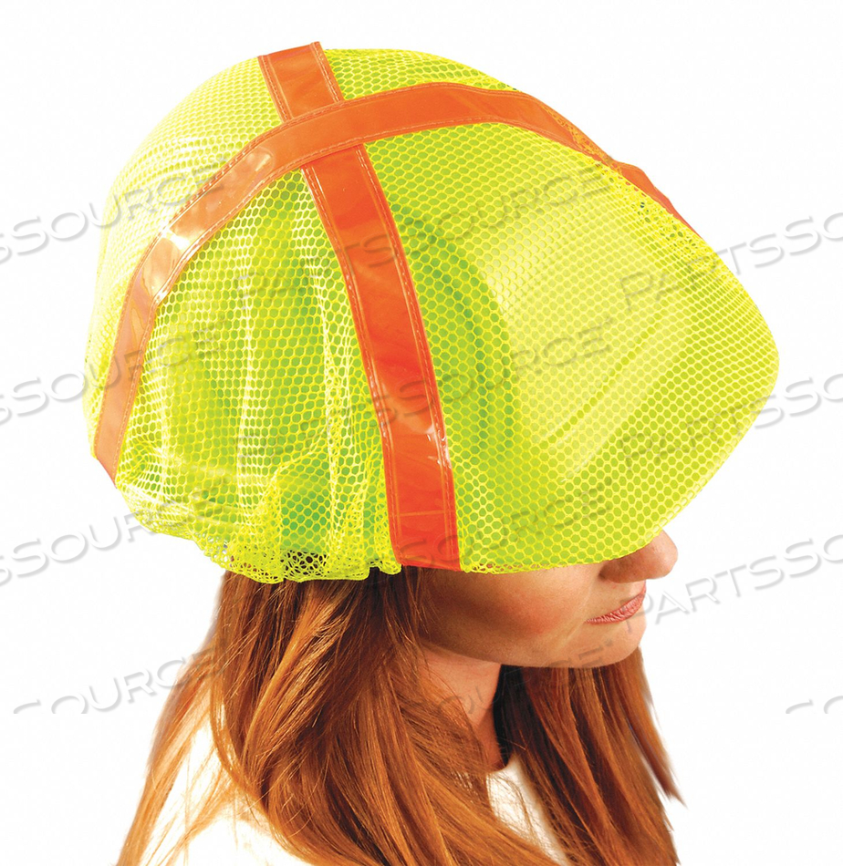 HARD HAT COVER POLYESTER MESH YELLOW by Occunomix