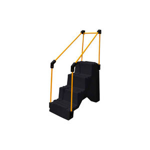 4 STEP PLASTIC STEP STAND W/ HANDRAILS - BLACK 27"W X 38"D X 44"H by US Roto Molding 4 STEP PLASTIC STEP STAND W/ HANDRAILS - BLACK 27"W X 38"D X 44"H by US Roto Molding