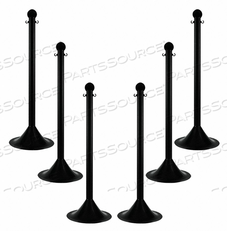 LIGHT DUTY STANCHION 41 IN H BLACK PK6 by Mr. Chain LIGHT DUTY STANCHION 41 IN H BLACK PK6 by Mr. Chain