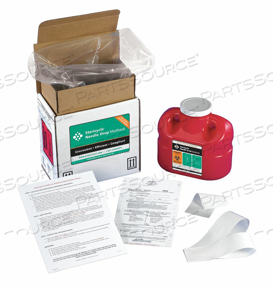 SHARPS MAILBACK SYSTEM 1 GAL. SCREW LID by Stericycle SHARPS MAILBACK SYSTEM 1 GAL. SCREW LID by Stericycle