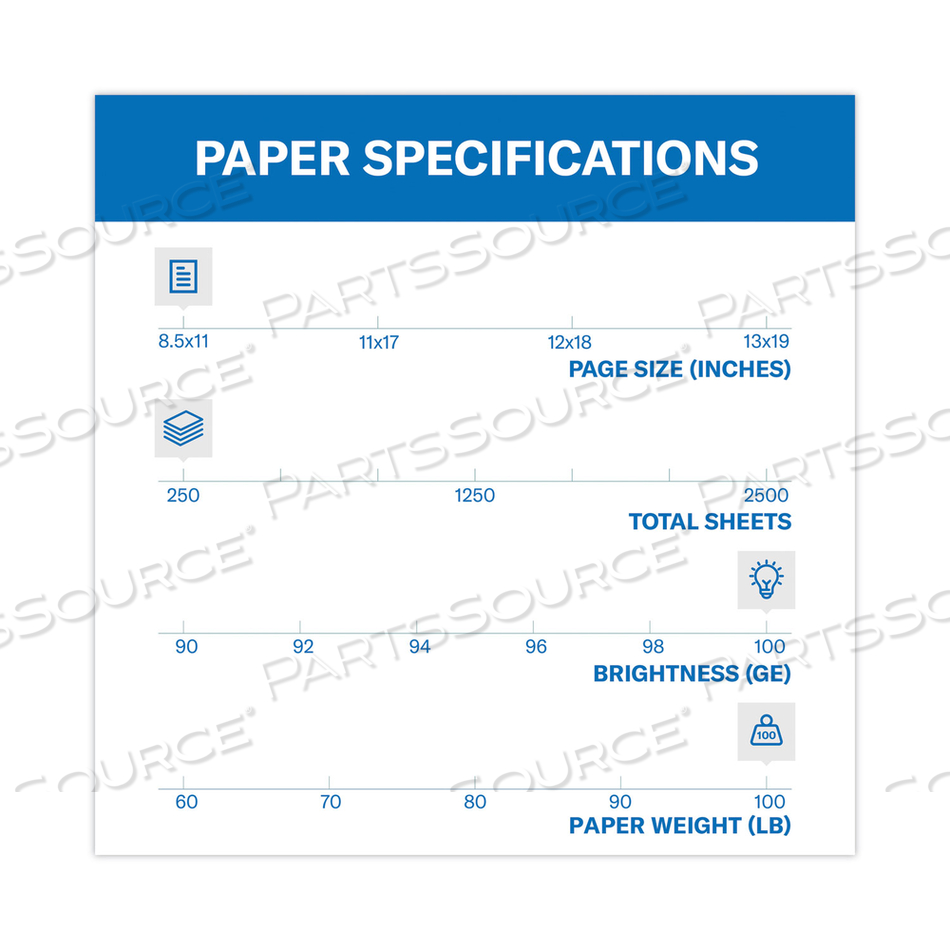 PREMIUM COLOR COPY COVER, 100 BRIGHT, 100 LB COVER WEIGHT, 8.5 X 11, 250 SHEETS/PACK, 6 PACKS/CARTON PREMIUM COLOR COPY COVER, 100 BRIGHT, 100 LB COVER WEIGHT, 8.5 X 11, 250 SHEETS/PACK, 6 PACKS/CARTON