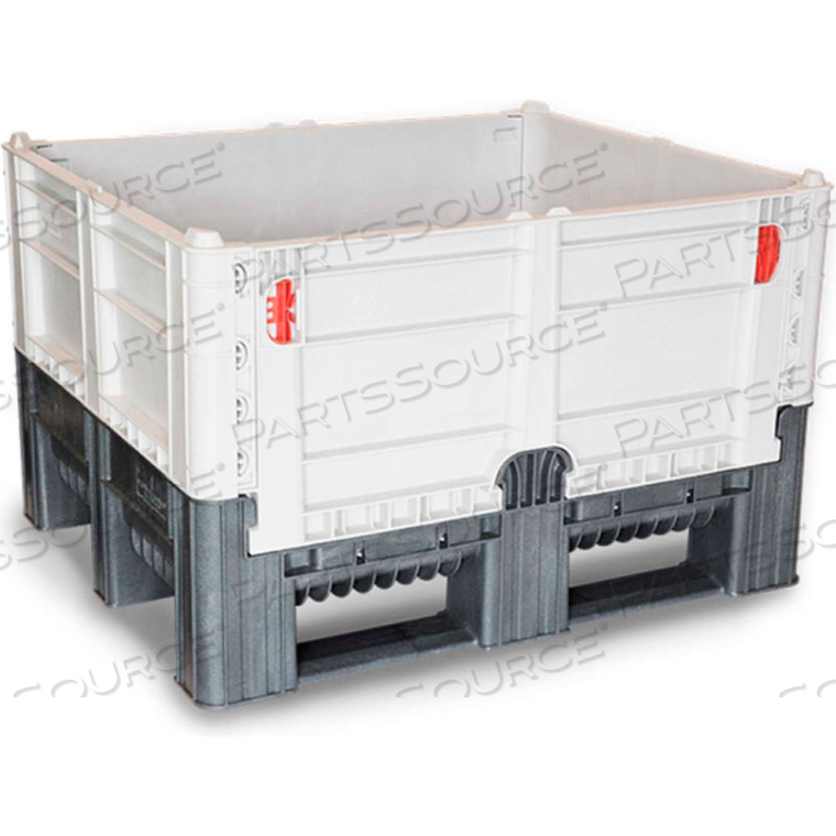 DFC QUICK ASSEMBLY FOLDING CONTAINER SOLID WALL 48"L X 40"W X 29"H 1650 LB CAPACITY GRAY by Decade Products DFC QUICK ASSEMBLY FOLDING CONTAINER SOLID WALL 48"L X 40"W X 29"H 1650 LB CAPACITY GRAY by Decade Products