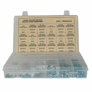 400 PIECE METRIC MACHINE SCREW ASSORTMENT - M3 TO M6 - PHILLIPS PAN HEAD - STEEL - ZINC by Titan Fasteners