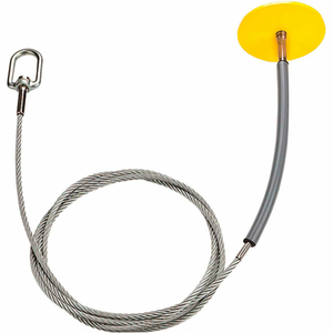5K DROP THRU ANCHOR W/ SWIVEL D-RING, 12" ROUND PLATE, 8-1/2' CABLE, STEEL, 130-400LBS CAP. by Guardian Fall Protection
