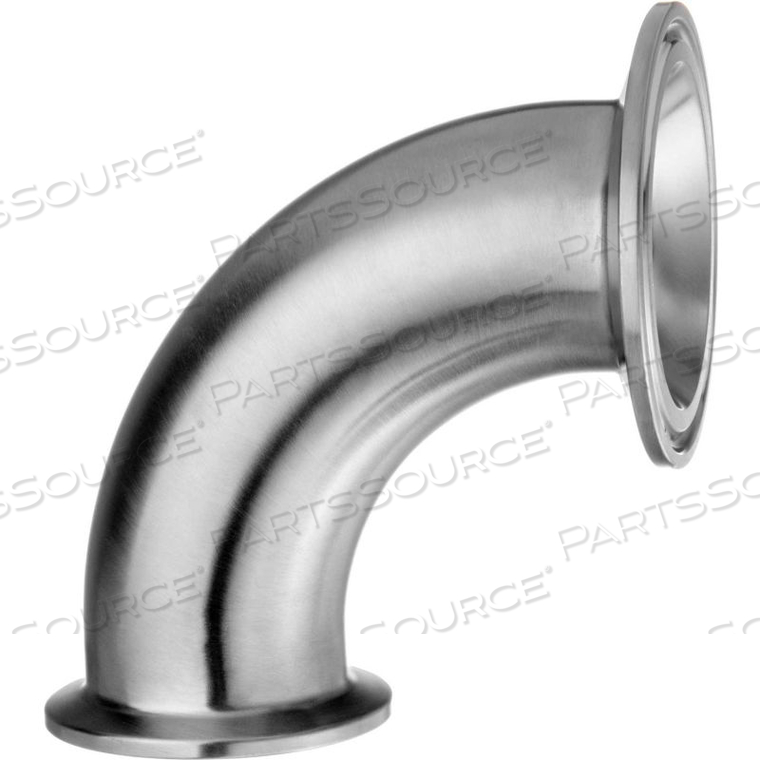 304 SS 90 DEGREE ELBOW REDUCERS, TUBE-TO-TUBE FOR QUICK CLAMP FITTINGS - FOR 2" X 1-1/2" TUBE OD 