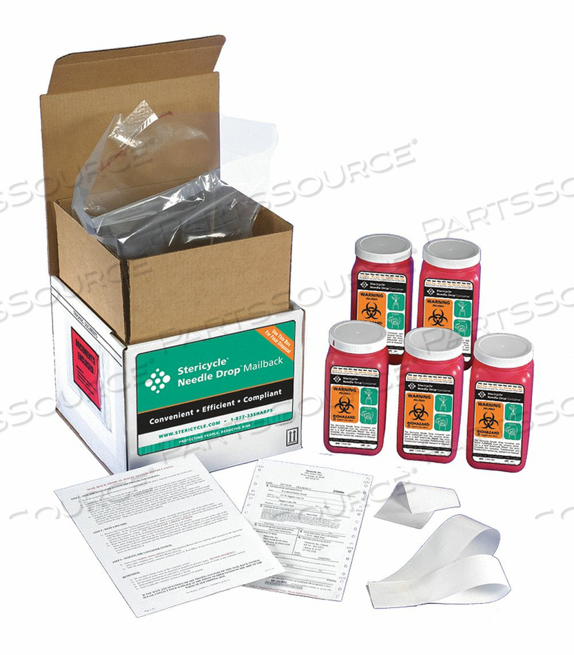 SHARPS MAILBACK SYSTEM 1/4 GAL. RED by Stericycle SHARPS MAILBACK SYSTEM 1/4 GAL. RED by Stericycle