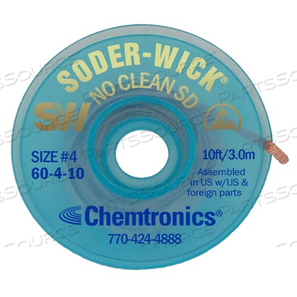 SODER-WICK® FINE - BRAID NO CLEAN FLUXED by Chemtronics
