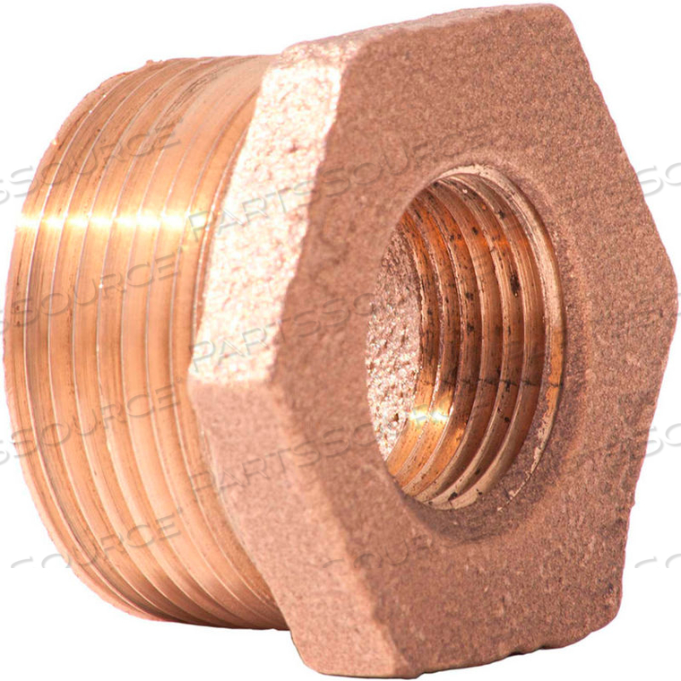 1 IN. X 3/4 IN. LEAD FREE BRASS BUSHING - MNPT X FNPT - 125 PSI - IMPORT by Merit Brass Company