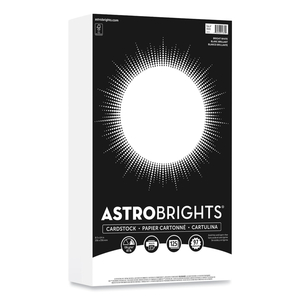 COLOR CARDSTOCK, 65 LB COVER WEIGHT, 8.5 X 14, BRIGHT WHITE, 125/PACK by Astrobrights COLOR CARDSTOCK, 65 LB COVER WEIGHT, 8.5 X 14, BRIGHT WHITE, 125/PACK by Astrobrights