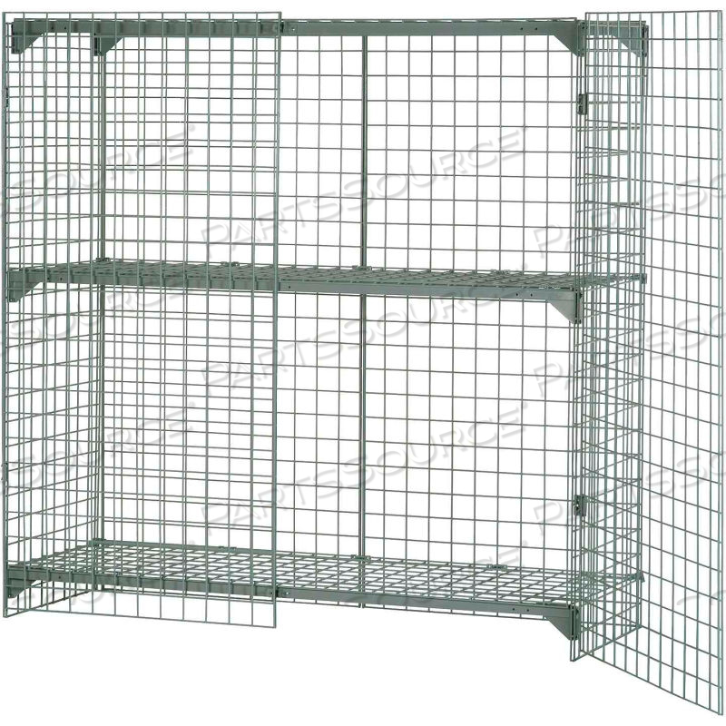 WIRE MESH SECURITY CAGE LOCKER, 60"WX24"DX60"H, GRAY, UNASSEMBLED by Approved Vendor