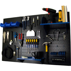 PEGBOARD STANDARD TOOL STORAGE KIT, BLACK/BLUE, 48" X 32" X 9" by Wall Control Pegboard