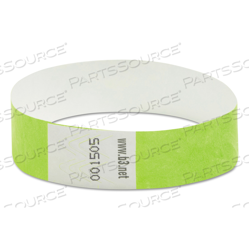 SECURITY WRISTBANDS, SEQUENTIALLY NUMBERED, 10" X 0.75", GREEN, 100/PACK by Sicurix SECURITY WRISTBANDS, SEQUENTIALLY NUMBERED, 10" X 0.75", GREEN, 100/PACK by Sicurix