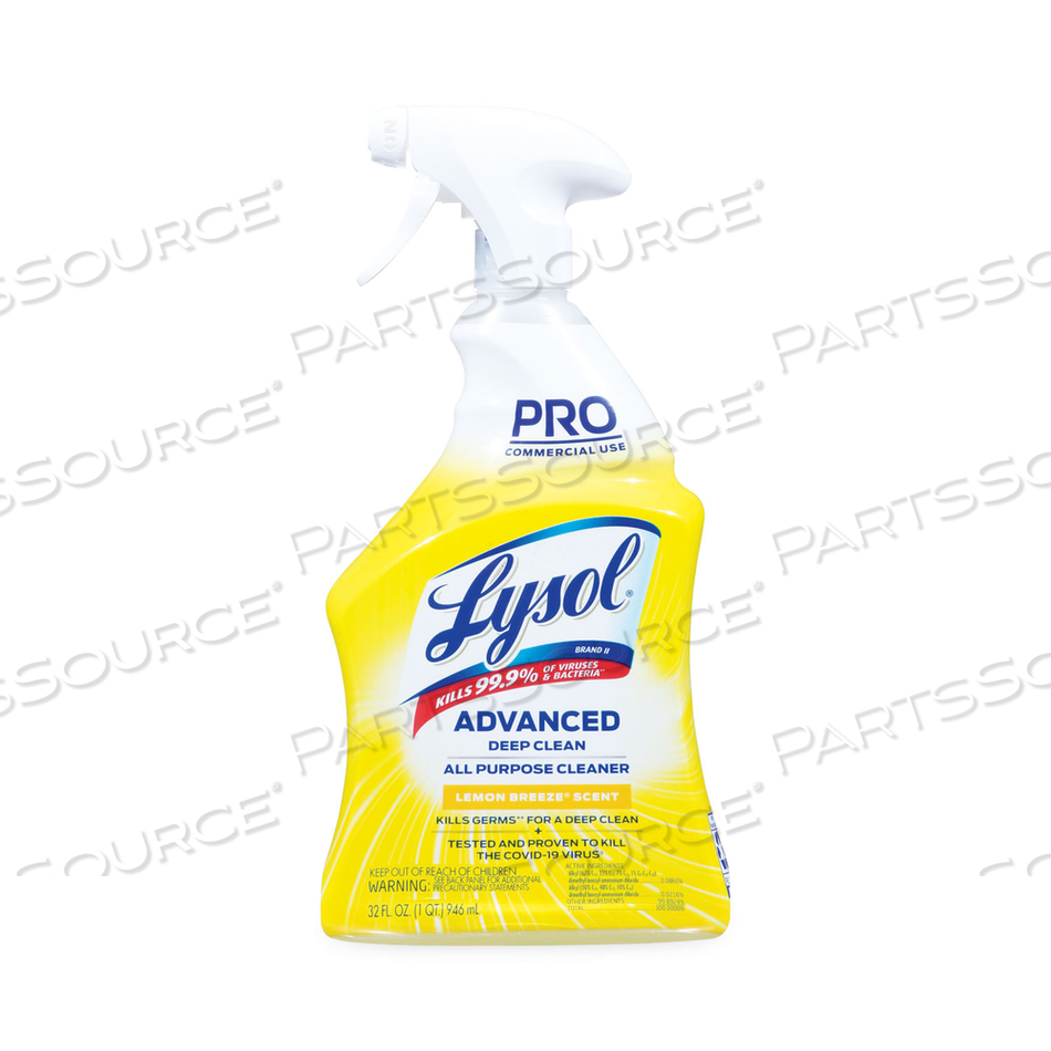 ADVANCED DEEP CLEAN ALL PURPOSE CLEANER, LEMON BREEZE, 32 OZ TRIGGER SPRAY BOTTLE by Lysol
