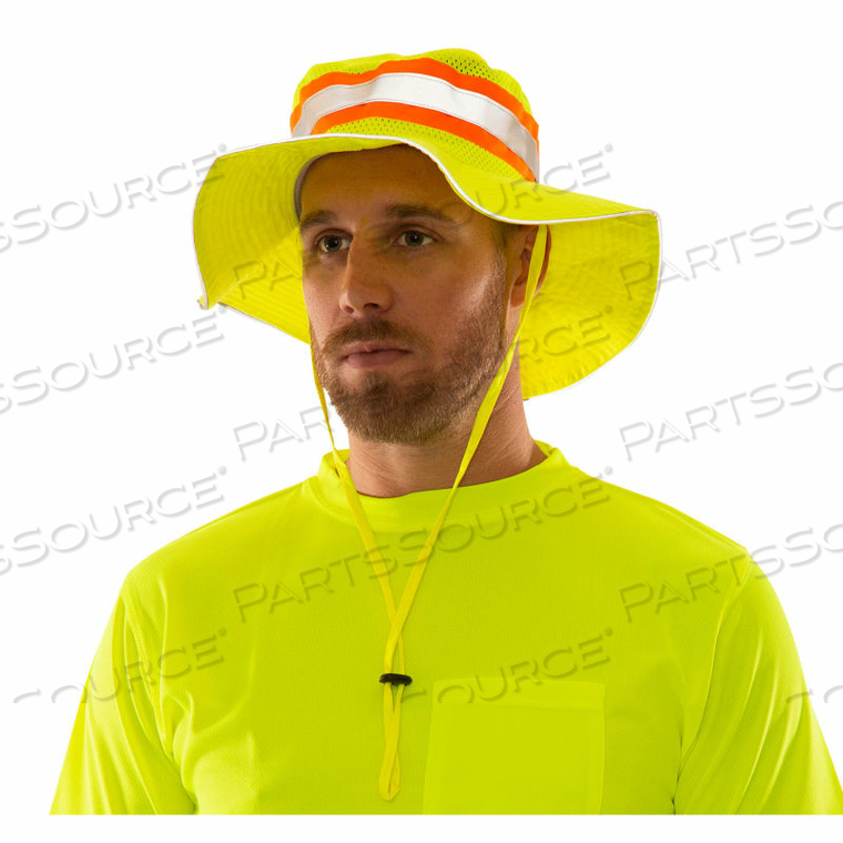 ENHANCED VISIBILITY RANGER HAT, FLUORESCENT LIME, POLYESTER, 2XL/3XL 