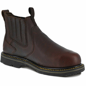 IA5018 6" INTERNAL MET GUARD SLIP ON WORK BOOT, STEEL TOE, MEN'S SZ 11 W WIDE, BROWN by Iron Age