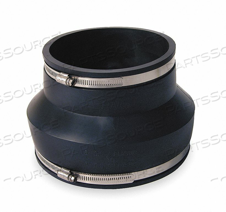 FLEXIBLE COUPLING, PVC, FOR 6 IN_8 IN PIPE, 6 IN OVERALL LG, 2 CLAMPS INCLUDED by Fernco