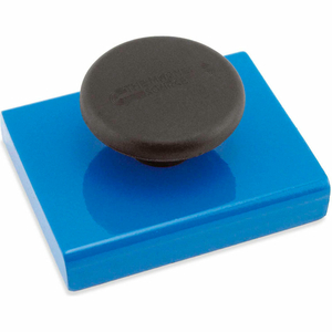 CERAMIC RECTANGULAR BASE MAGNETS WITH KNOB 45 LBS. PULL BLUE POWDER COAT by Master Magnetics, Inc. (The Magnet Source)