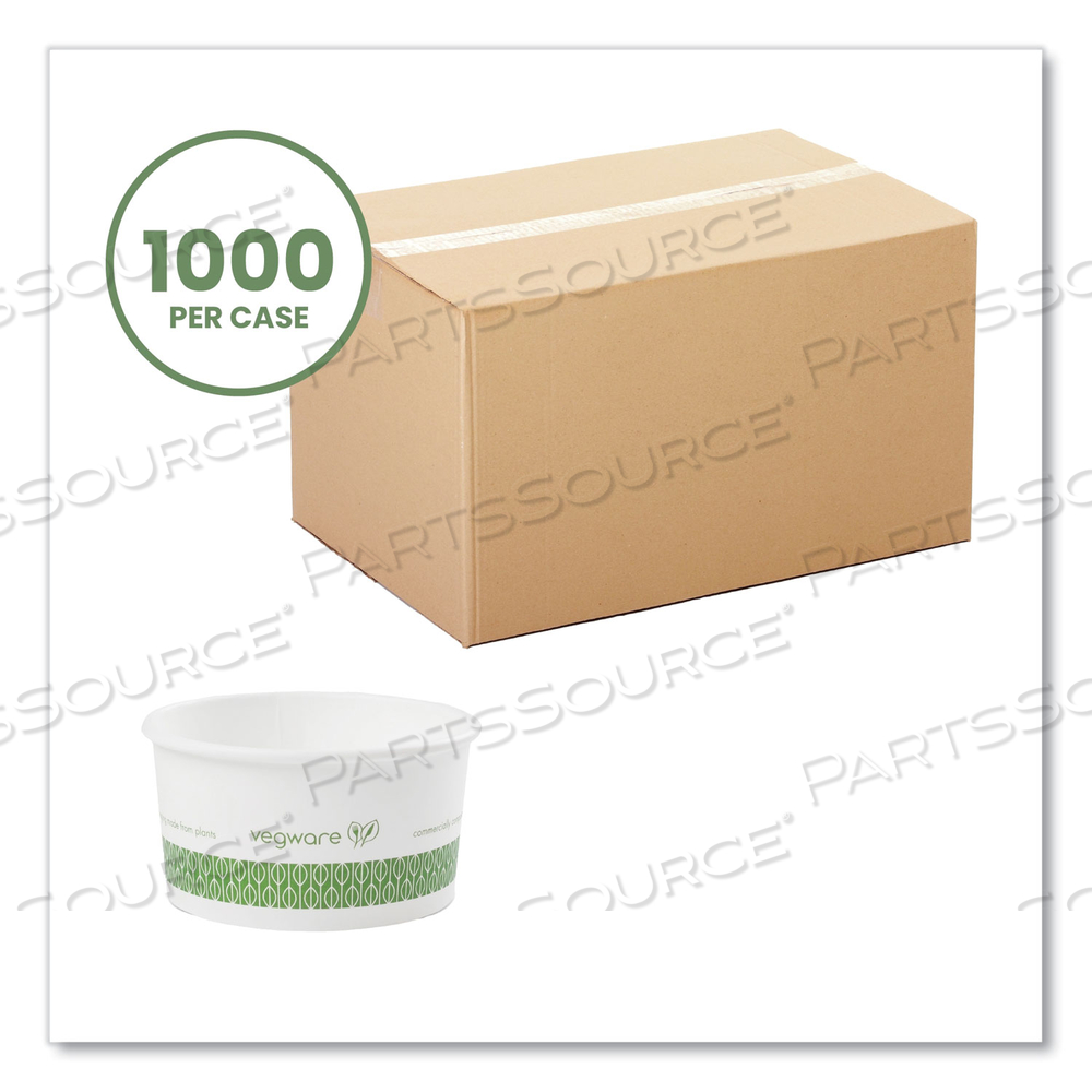 SOUP CONTAINERS, 6 OZ, 3.5" DIAMETER X 1.7"H, GREEN/WHITE, PAPER by Vegware SOUP CONTAINERS, 6 OZ, 3.5" DIAMETER X 1.7"H, GREEN/WHITE, PAPER by Vegware