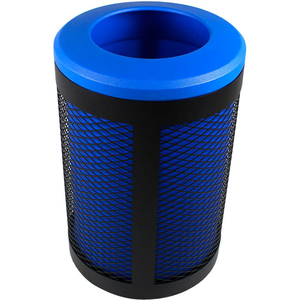 TORONTO OUTDOOR WASTE RECEPTACLE, 45 GALLON - BLACK/BLUE by Busch Systems International Inc TORONTO OUTDOOR WASTE RECEPTACLE, 45 GALLON - BLACK/BLUE by Busch Systems International Inc