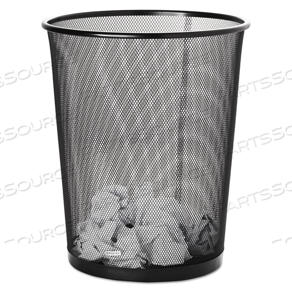 MESH ROUND WASTEBASKET, 4.5 GAL, MESH, BLACK 