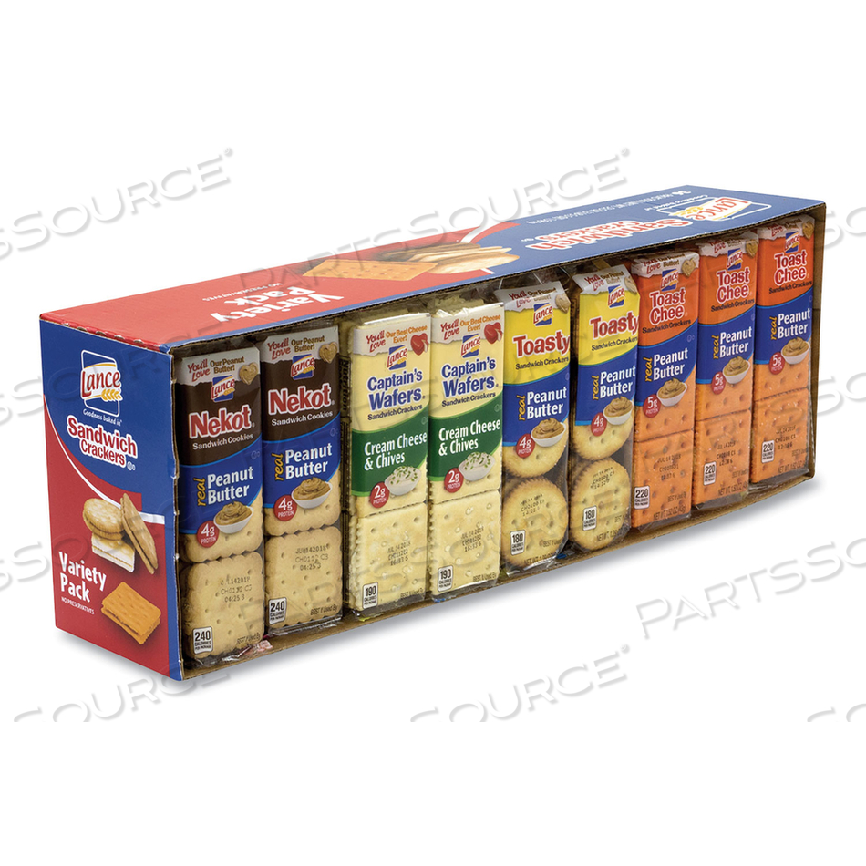 COOKIES AND CRACKERS VARIETY PACK, ASSORTED, 36/BOX 