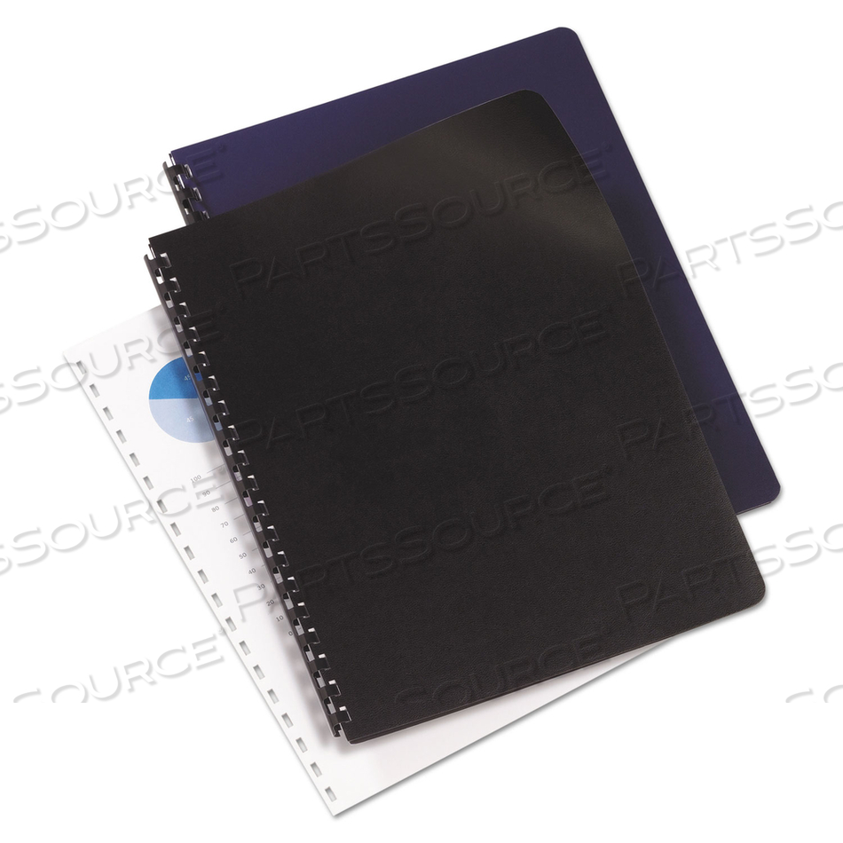 LEATHER-LOOK PRESENTATION COVERS FOR BINDING SYSTEMS, BLACK, 11 X 8.5, UNPUNCHED, 200 SETS/BOX 