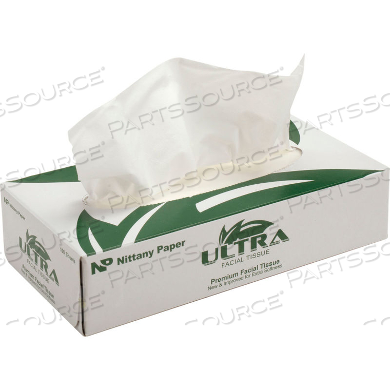 ULTRA FACIAL TISSUE FLAT BOX - 100 SHEETS/BOX, 30 BOXES/CASE by Nittany Paper Mills Inc. ULTRA FACIAL TISSUE FLAT BOX - 100 SHEETS/BOX, 30 BOXES/CASE by Nittany Paper Mills Inc.