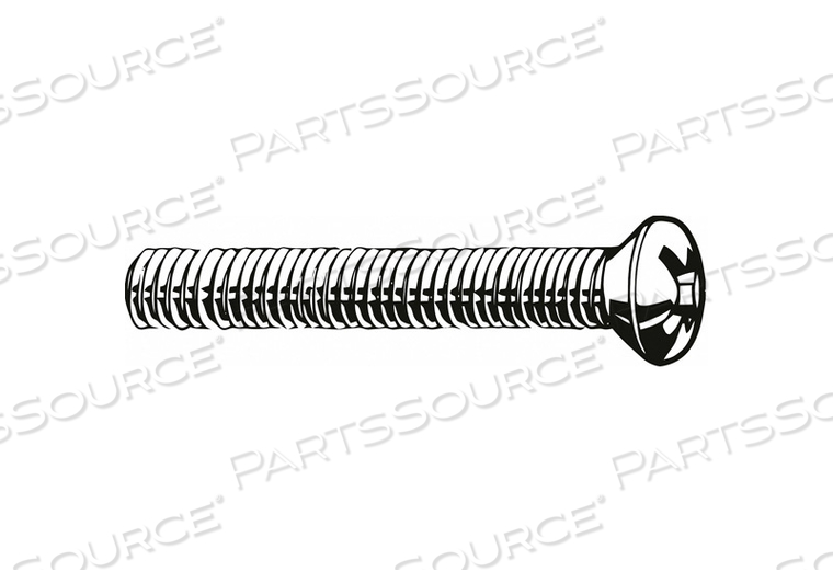 MACHINE SCREW, M8 THREAD SIZE, 25 MM LG, 18-8 STAINLESS STEEL, PLAIN, OVAL, PHILLIPS, METRIC by Fabory
