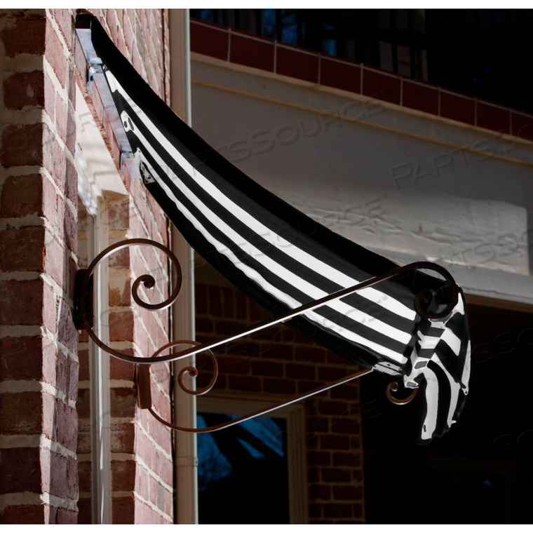 WINDOW/ENTRY AWNING 8-3/8'W X 2'H X 1'D BLACK/WHITE 