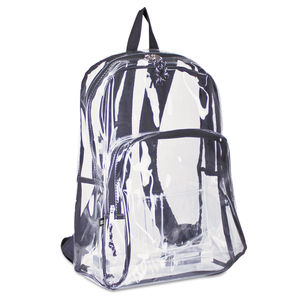 BACKPACK, PVC, 12.5 X 5.5 X 17.5, CLEAR/BLACK by Eastsport