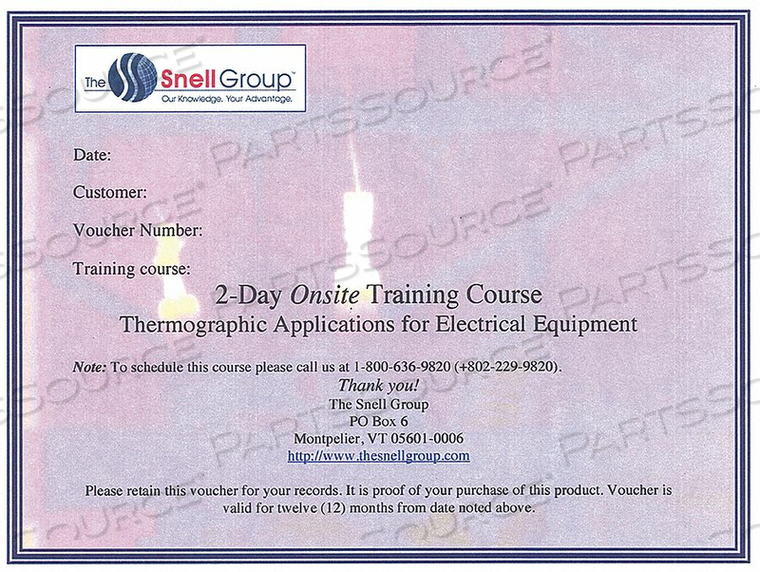 THERMOGRAPHY TRAINING ONSITE ELECTRICAL by The Snell Group